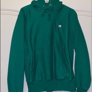 green reverse weave champion hoodie